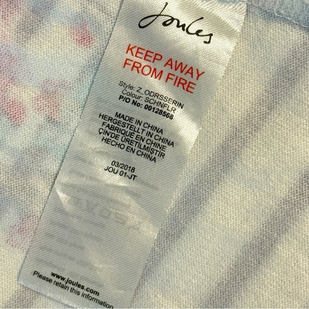 Joules Girls 6Y Striped Floral Cotton Dress Blue White Pink Short Sleeve - Picture 5 of 6